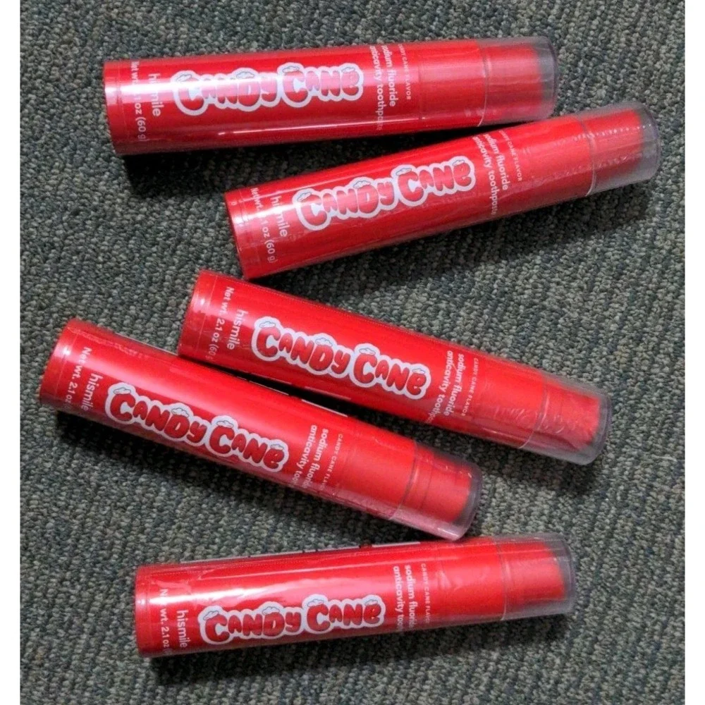 5 Pack Hismile Candy‎ Cane Flavored Fluoride Toothpaste New Exp 9/11/2026